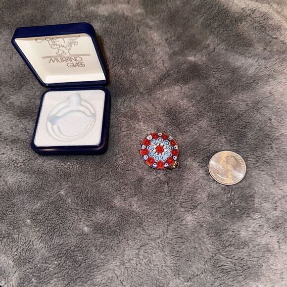 Murano Millefiori Glass Flower Pendant - Picture 4 of 5